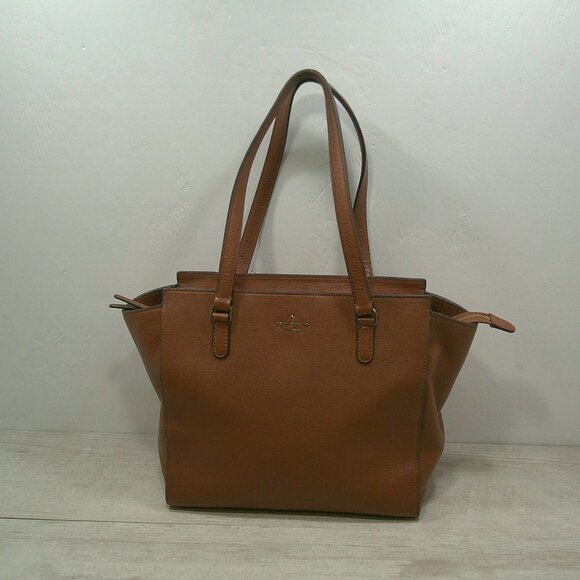 Kate Spade Jackson Satchel Gingerbread Minimalist Leather Bag Purse Pocketbook - Picture 1 of 13